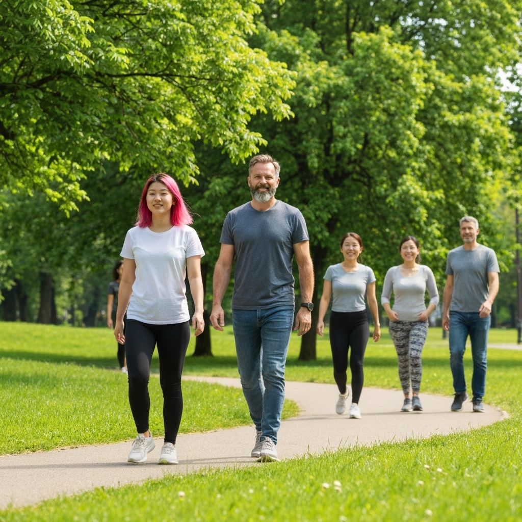 People walking in a park